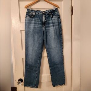 Good American Jeans, Good Icon Natural Fray Hem, Indigo Sz 32 / 14 EUC Straight